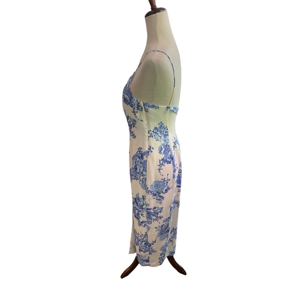 BHLDN ANTHROPOLOGIE Anamaria Georgette Dress Blue Floral New With Tags - Picture 5 of 13
